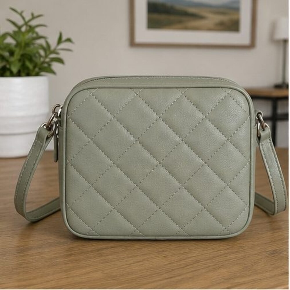 Sage Quilted Crossbody Bag